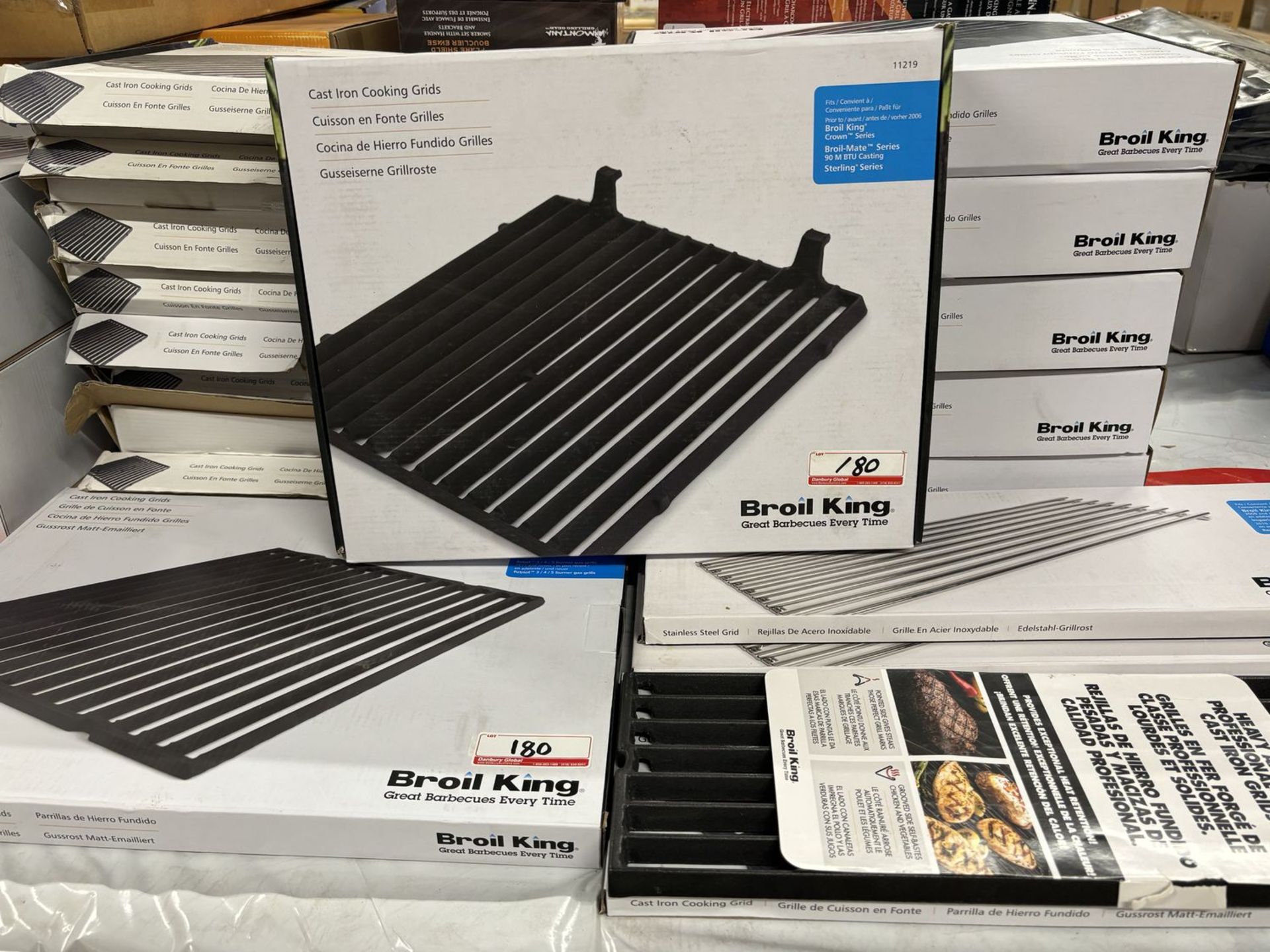 LOT - BROIL KING CAST IRON COOKING GRIDS - (6) 11219, (8) 11227, 11244, & (5) ASSTD