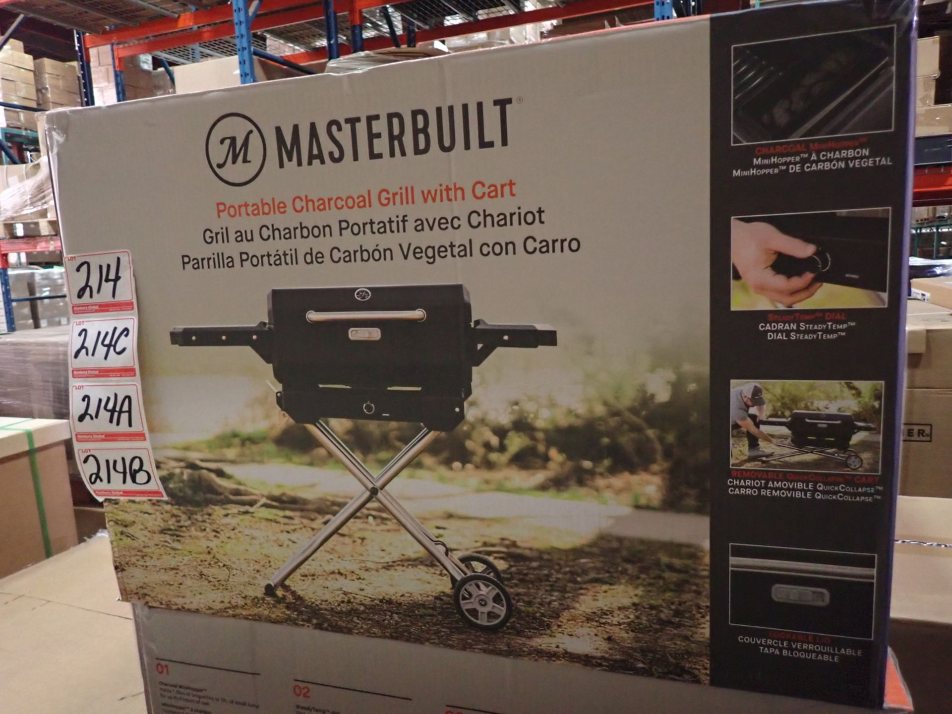 MASTERBILT MB20040722 PORTABLE CHARCOAL GRILL W/ CART (NEW IN BOX) (MSRP $400)