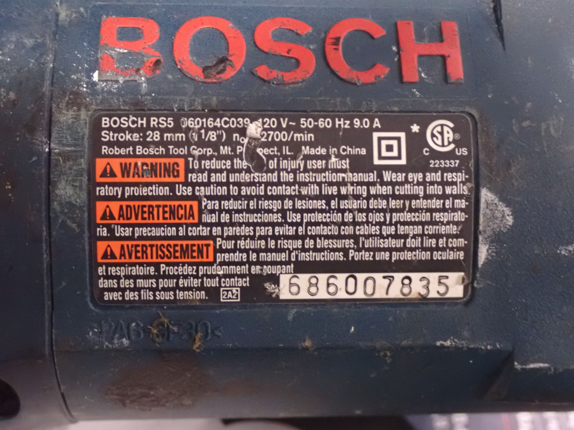 BOSCH RS5 28MM ELECTRIC SAWZALL - Image 2 of 2