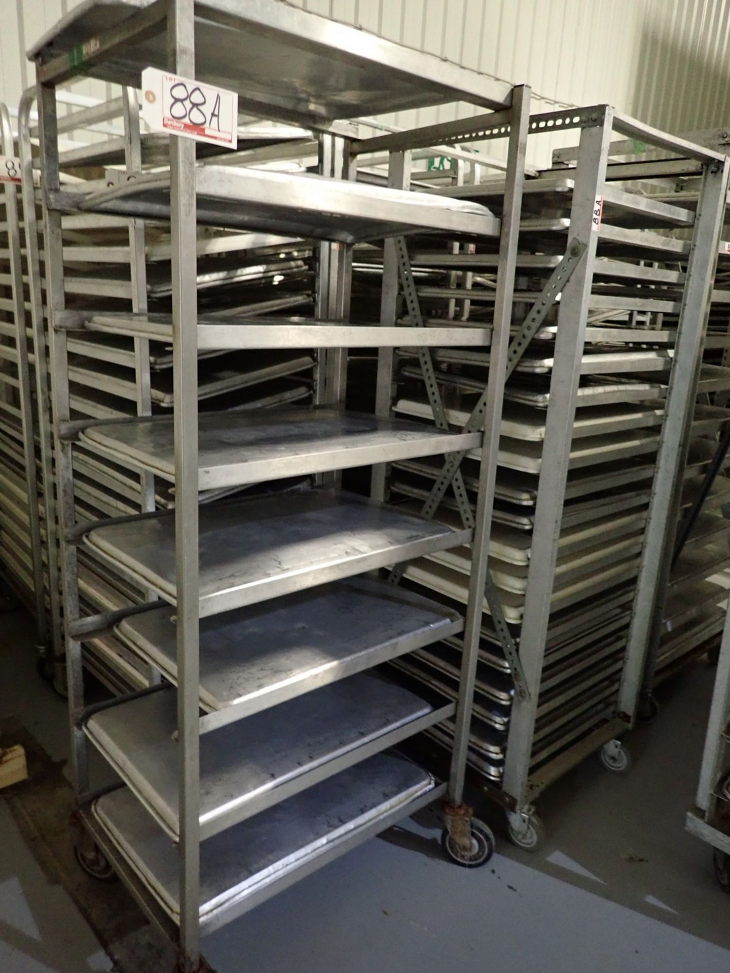 UNITS - ASSORTED STAINLESS STEEL RACKS & BAKE TRAY RACKS C/W TRAYS - Image 2 of 2