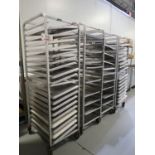 UNITS - ALUMINUM BAKING TRAY RACKS C/W TRAYS - 20" X 26 X 69"