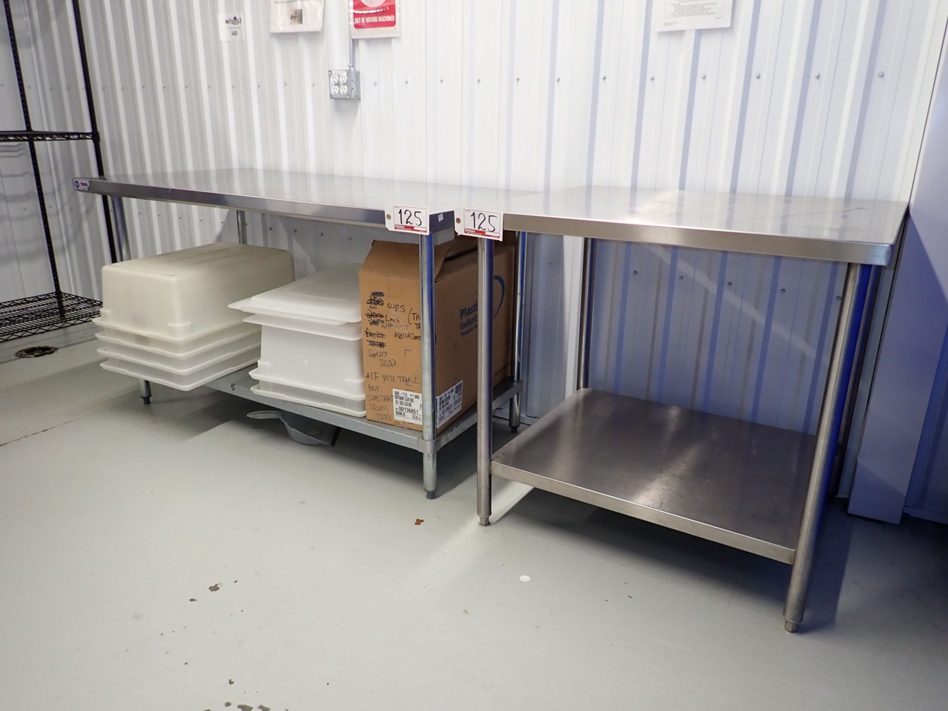 UNITS - STAINLESS STEEL TABLES - 60" X 30" X 34" & 36" X 30" X 35"