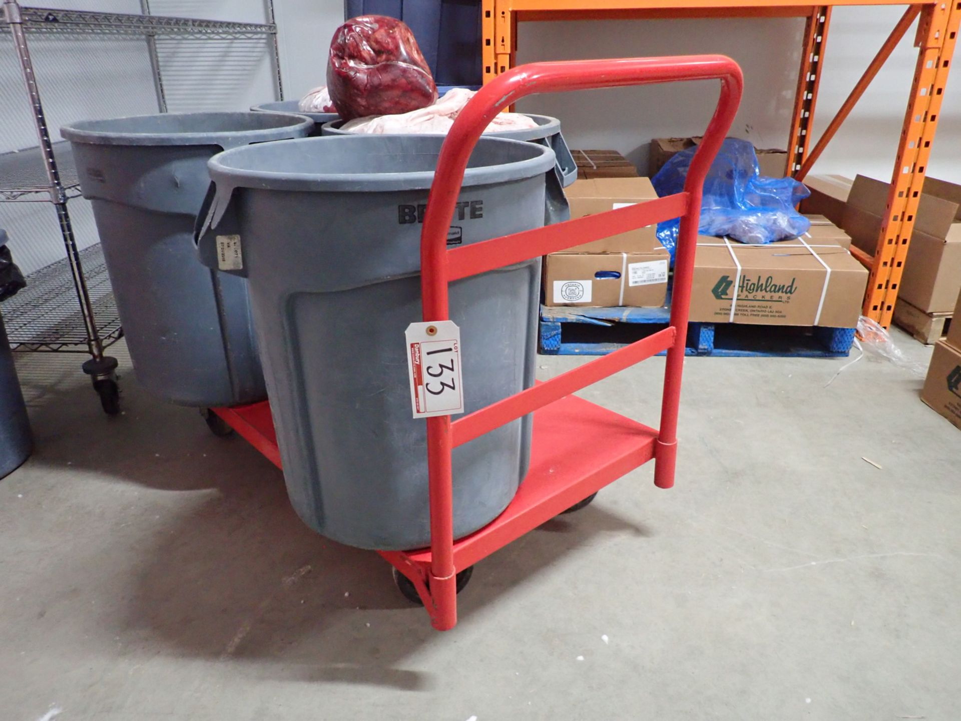 UNITS - RED STEEL H/D FLAT DECK CARTS - Image 2 of 2