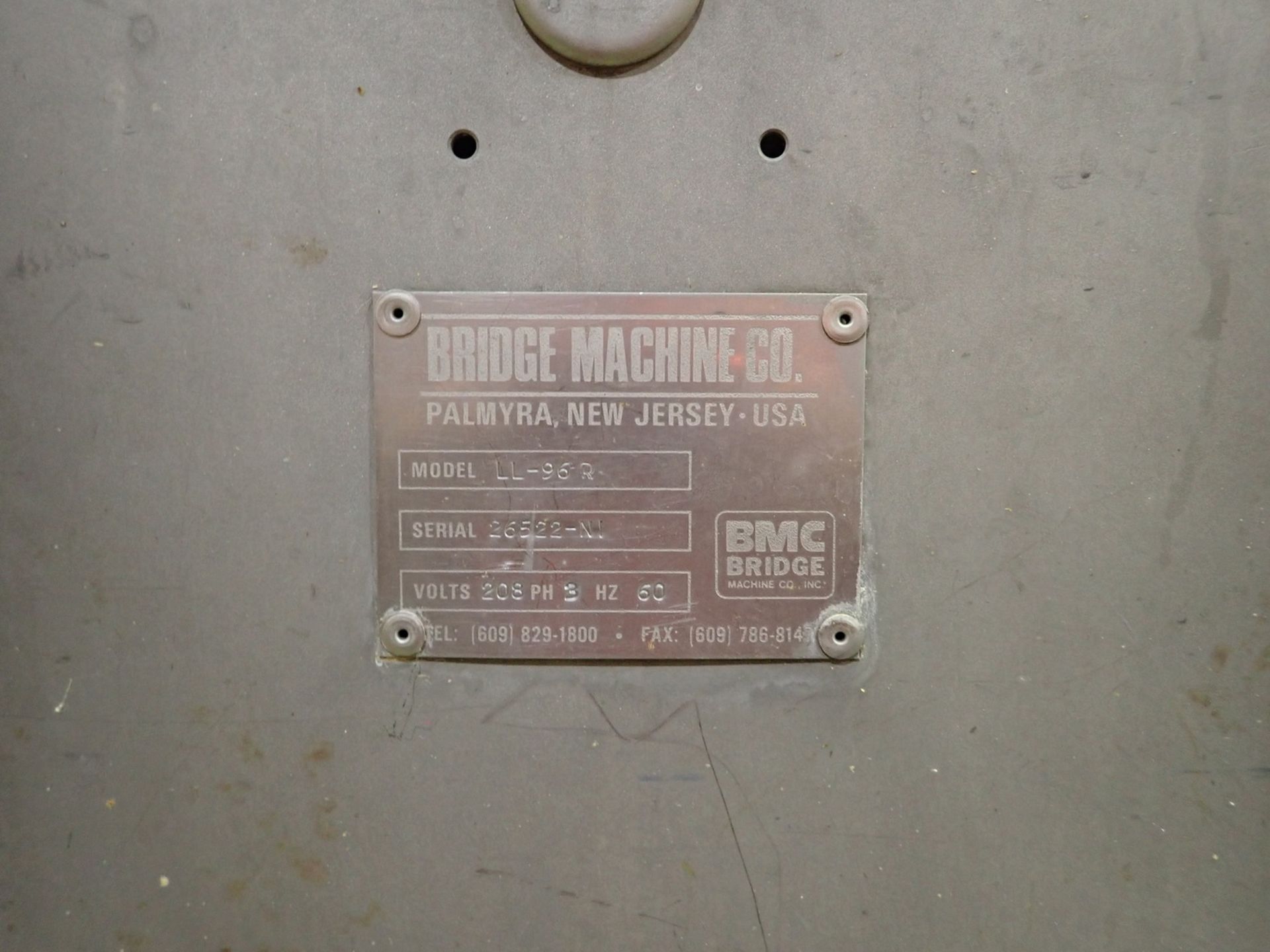 BRIDGE MACHINE LL-96R STAINLESS STEEL 1,000LBS CAP TOTE LIFT, S/N RS-750181 - Image 2 of 4