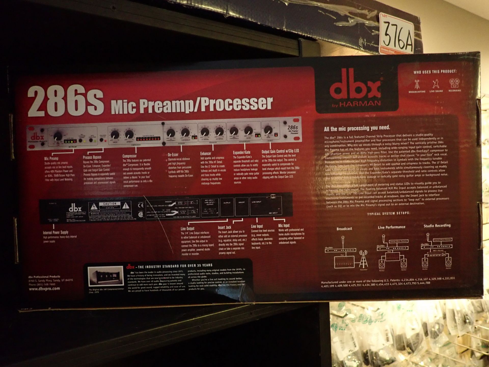 DBX 286S MIC/PRE AMP PROCESSOR (NEW) - Image 2 of 2