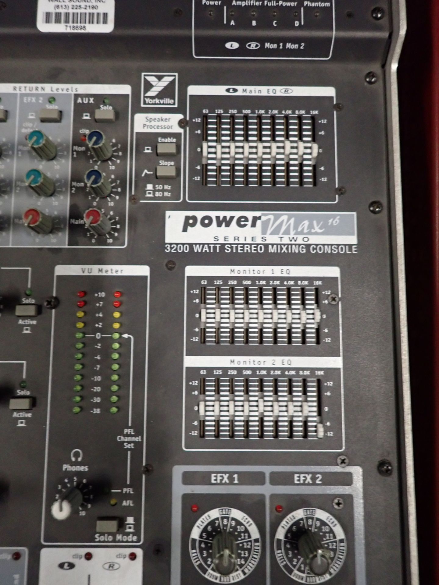 YORKVILLE POWERMAX 16 SERIES 2 3200 WATT STEREO MIXING CONSOLE - Image 2 of 2