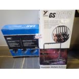 LOT - YORKVILLE GS307B GUITAR RACK C/W IAS 5 LOW PROFILE AMP STAND