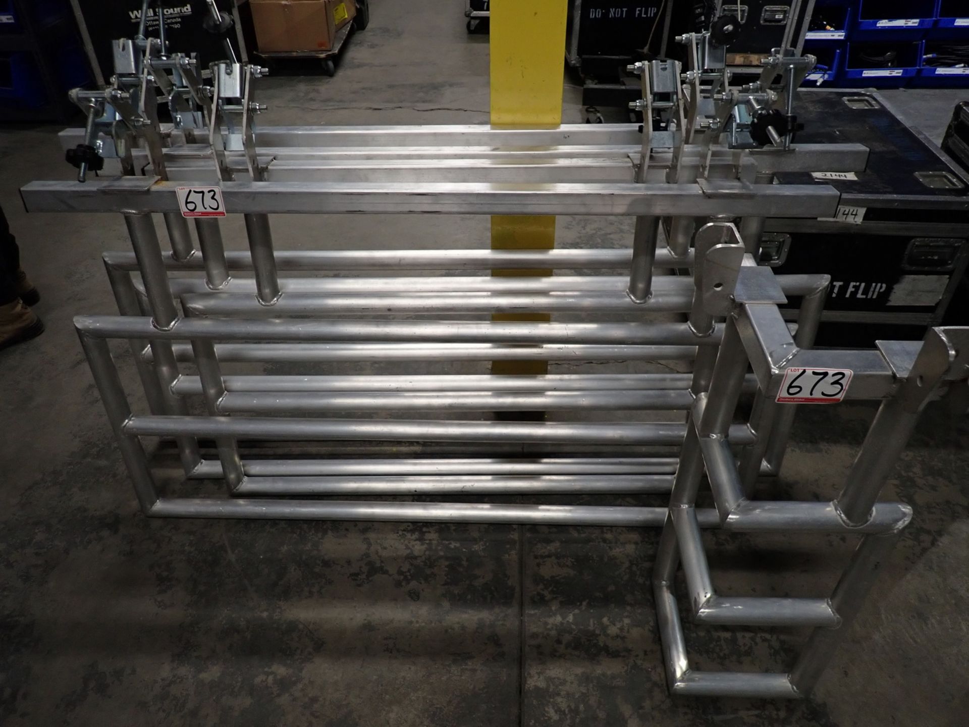 UNITS - ALUMINUM 63" X 3' SAFRTY RAILINGS C/W (1) 1' X 1' X 3' CORNER UNIT