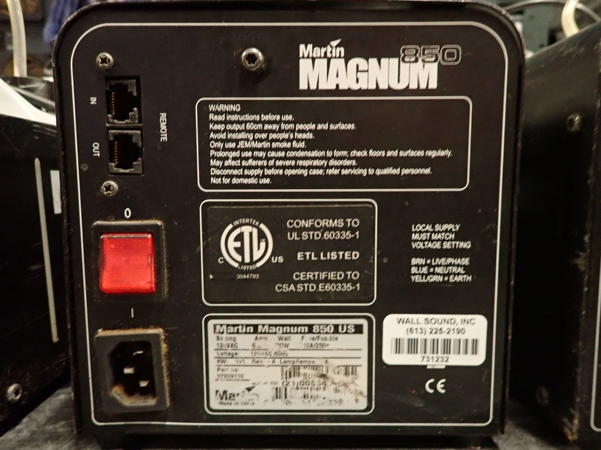 MARTIN MAGNUM 850 US FOG MACHINE - Image 2 of 2