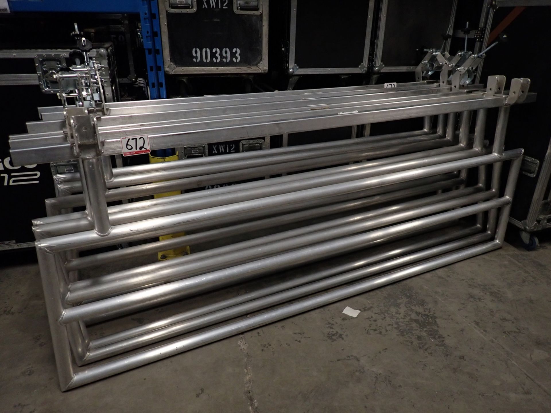 UNITS - ALUMINUM 8' X 3' SAFETY RAILINGS (2) MISSING CLAMPS