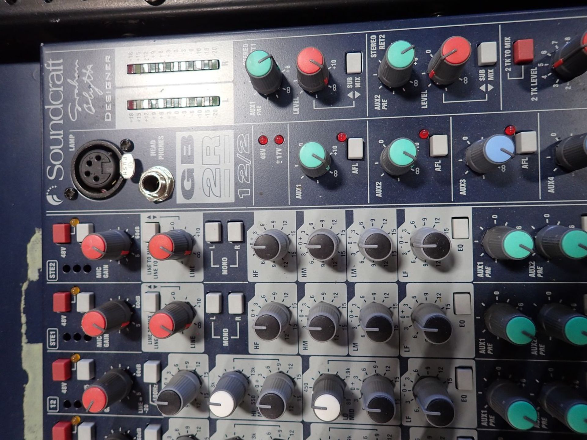 SOUNDCRAFT GB2R 12/2 12-CH RACK MOUNTABLE MIXER C/W ROLLING ROAD CASE - Image 2 of 3