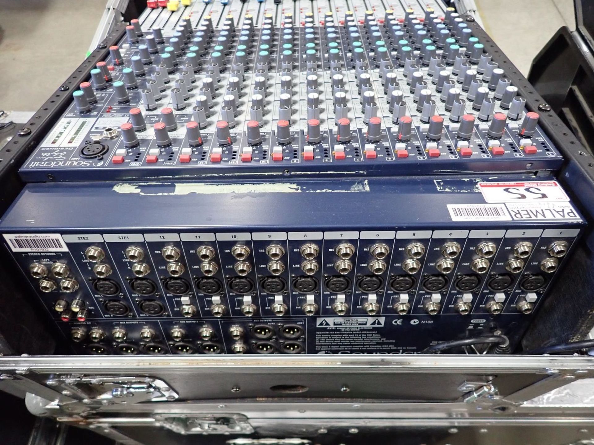 SOUNDCRAFT GB2R 12/2 12-CH RACK MOUNTABLE MIXER C/W ROLLING ROAD CASE - Image 3 of 3