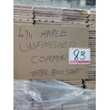 LOT - 4 1/4" MAPLE SQ EDGE UNFINISHED COMMON GRADE SOLID HARDWOOD FLOORING (APPROX 800 SQFT)