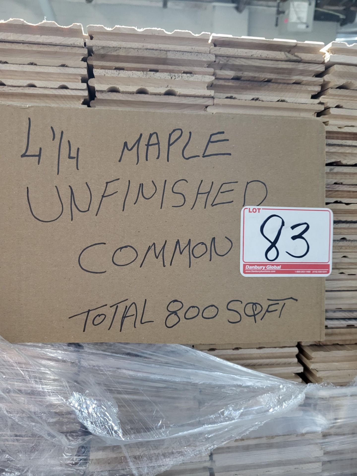 LOT - 4 1/4" MAPLE SQ EDGE UNFINISHED COMMON GRADE SOLID HARDWOOD FLOORING (APPROX 800 SQFT)