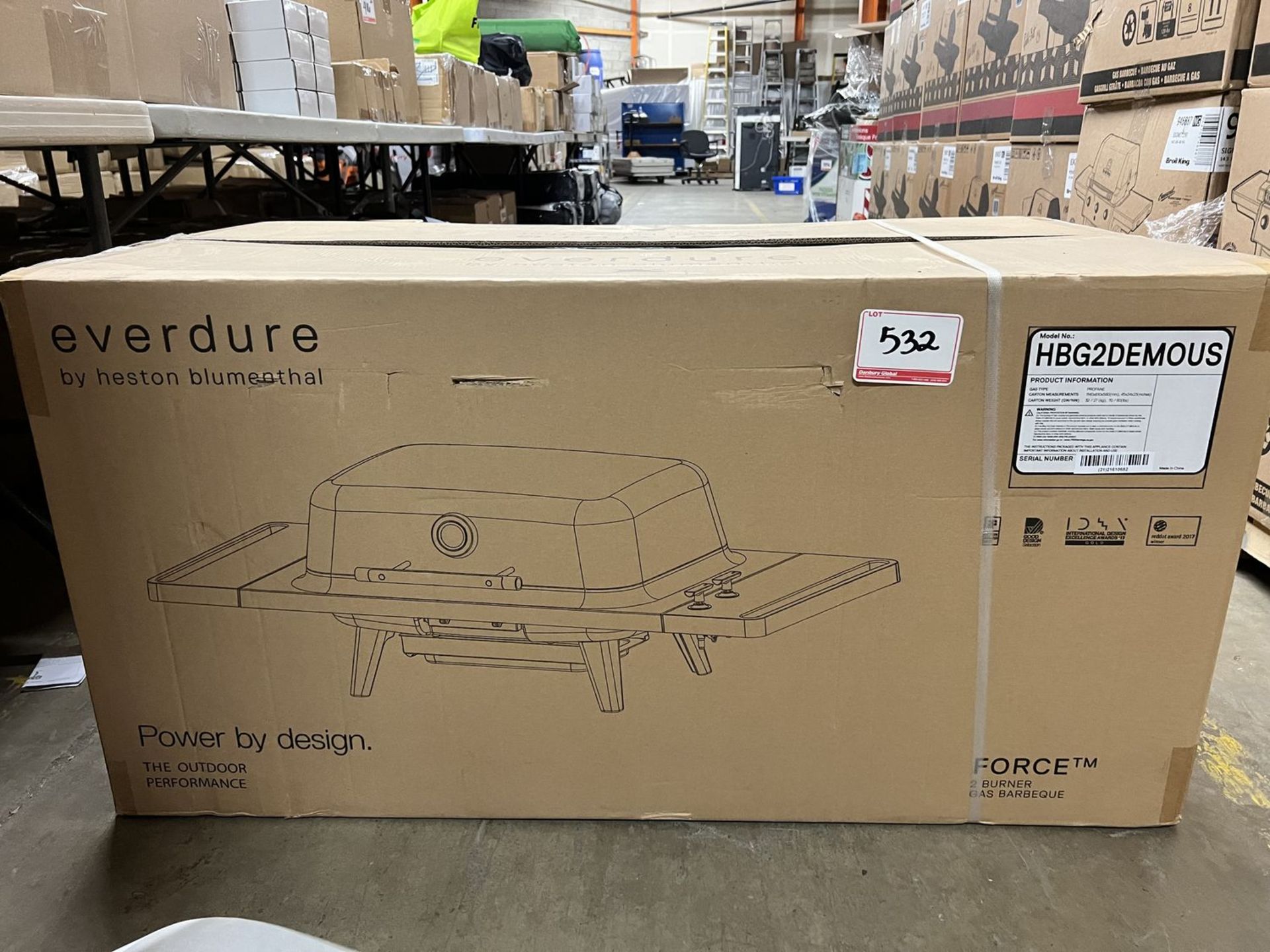 EVERDURE FORCE 2 BURNER PROPANE BBQ - TABLE TOP (NEW IN BOX) (MSRP $1,200)