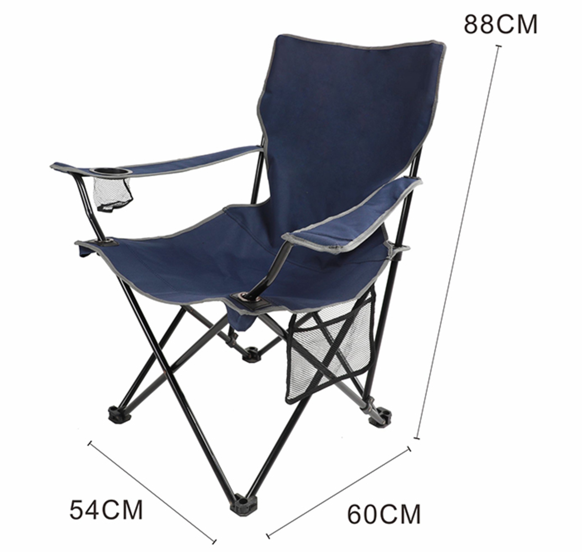UNITS - RBSM CAMPING FOLDING CHAIRS W/ CARRYING BAGS - NAVY BLUE (NEW) (MSRP $75) - Image 4 of 4
