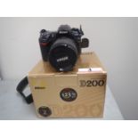 NIKON D200 DSLR 10.2MP CAMERA C/W LENS & BOX