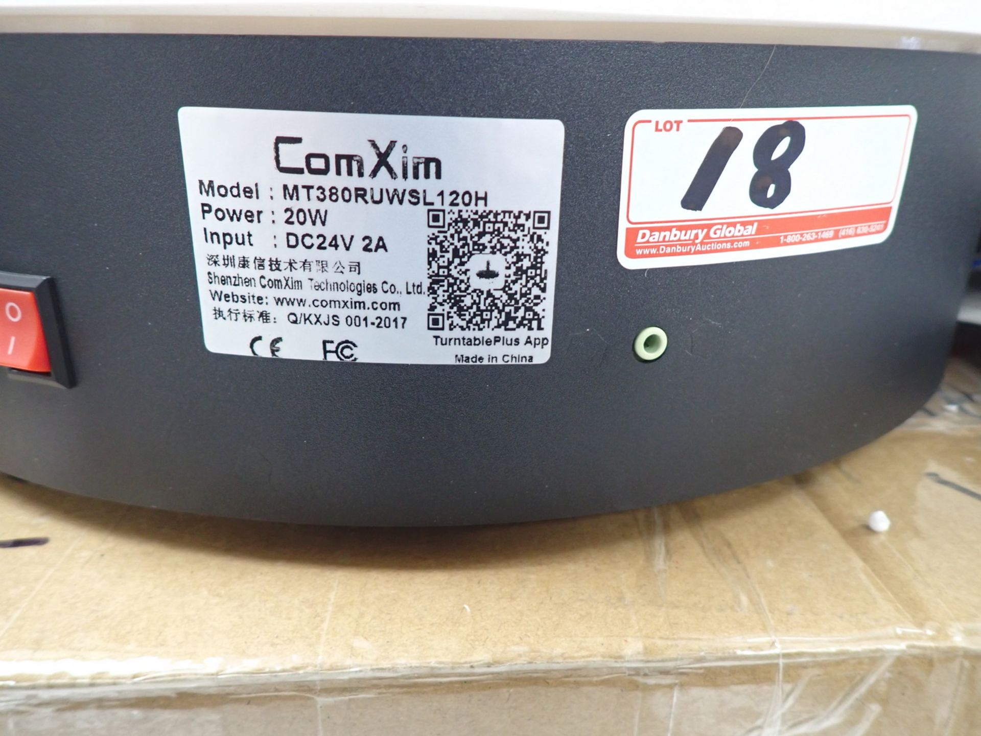 COMXIM MT 380 RUWSL 120H 20W 14 5/8" TURNTABLE W/ REMOTE - Image 3 of 3