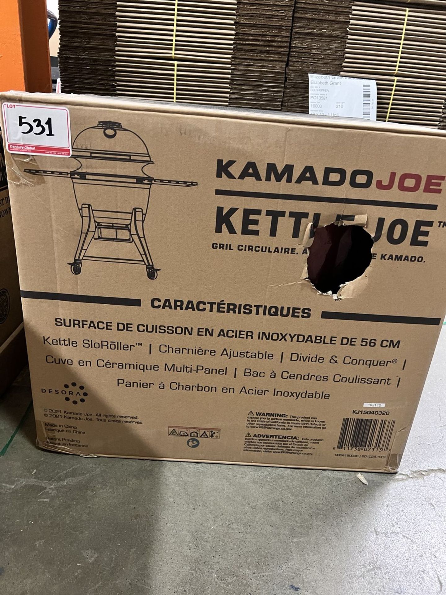 KAMADO JOE KETTLE JOE 22" STAINLESS STEEL COOKING SURFACE (MSRP $700)