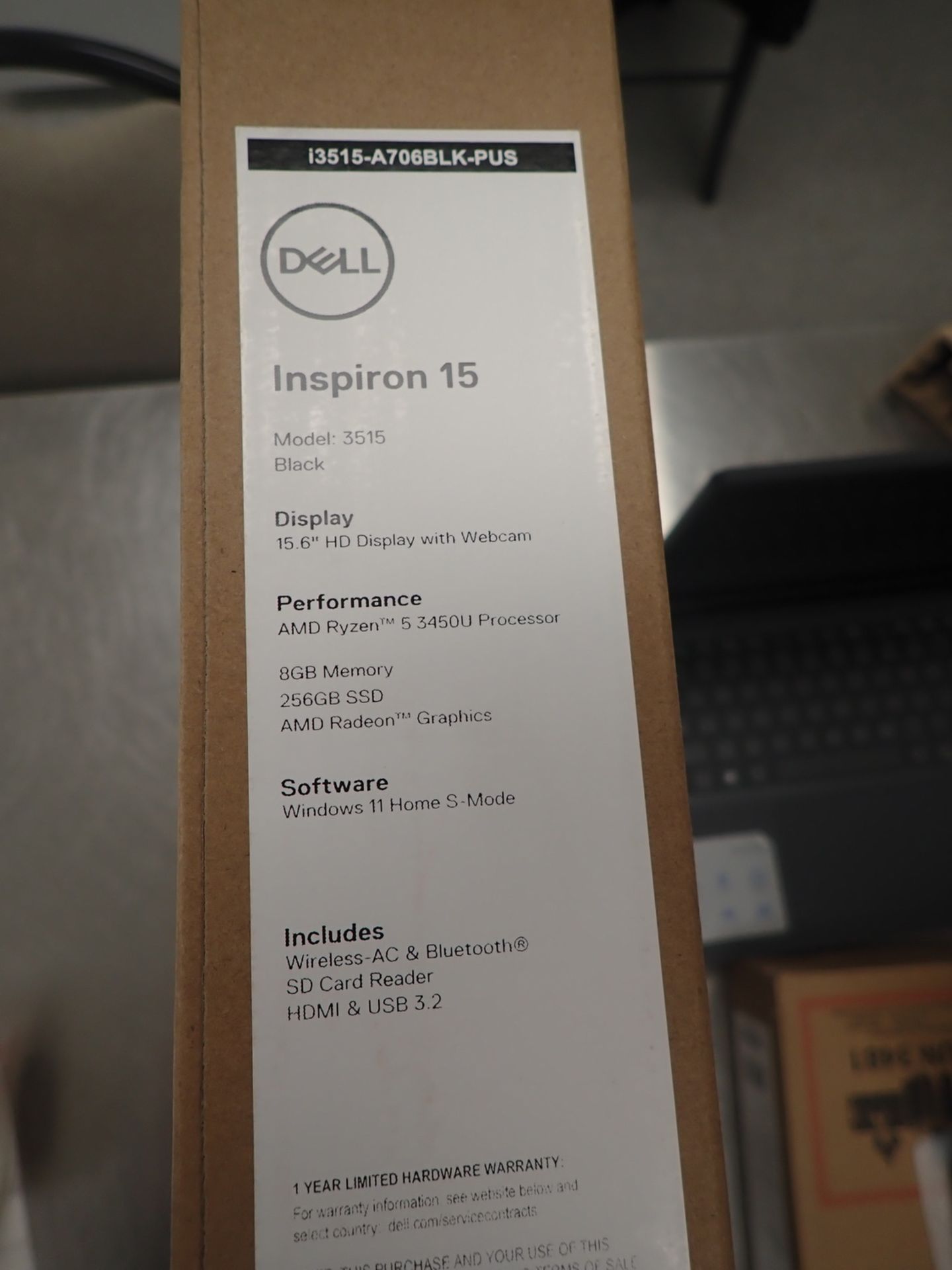(NEW) DELL INSPIRON 15 (3515) 15.6" LAPTOP W/ AMD RYZEN 5 3450U CPU, 8GB RAM, 256GB SSD, ADAPTER - Image 4 of 4