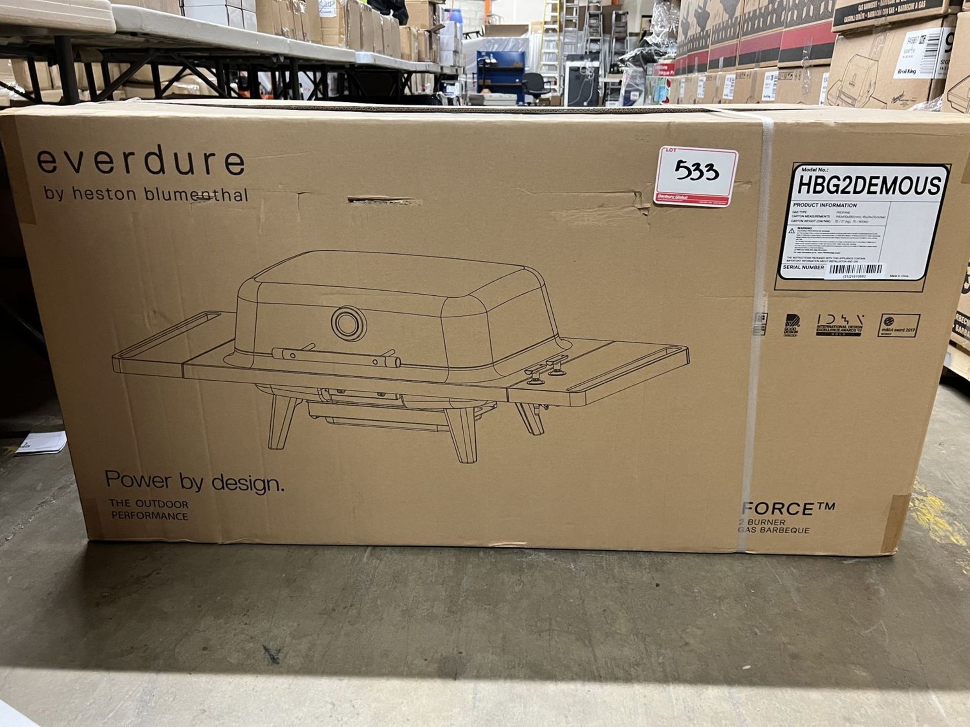 EVERDURE FORCE 2 BURNER PROPANE BBQ - TABLE TOP (NEW IN BOX) (MSRP $1,200)