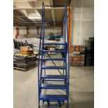 CANWAY 8-STEP BLUE ROLLING WAREHOUSE LADDER