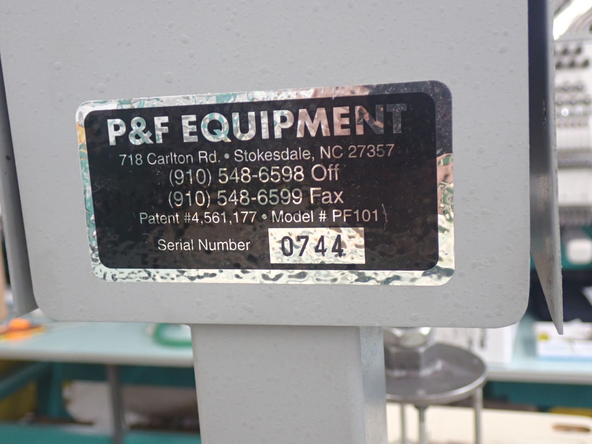 P&F EQUIPMENT 1'X1' PLATEN KICK PRESS, S/N 744 (ASIS) - Image 2 of 4