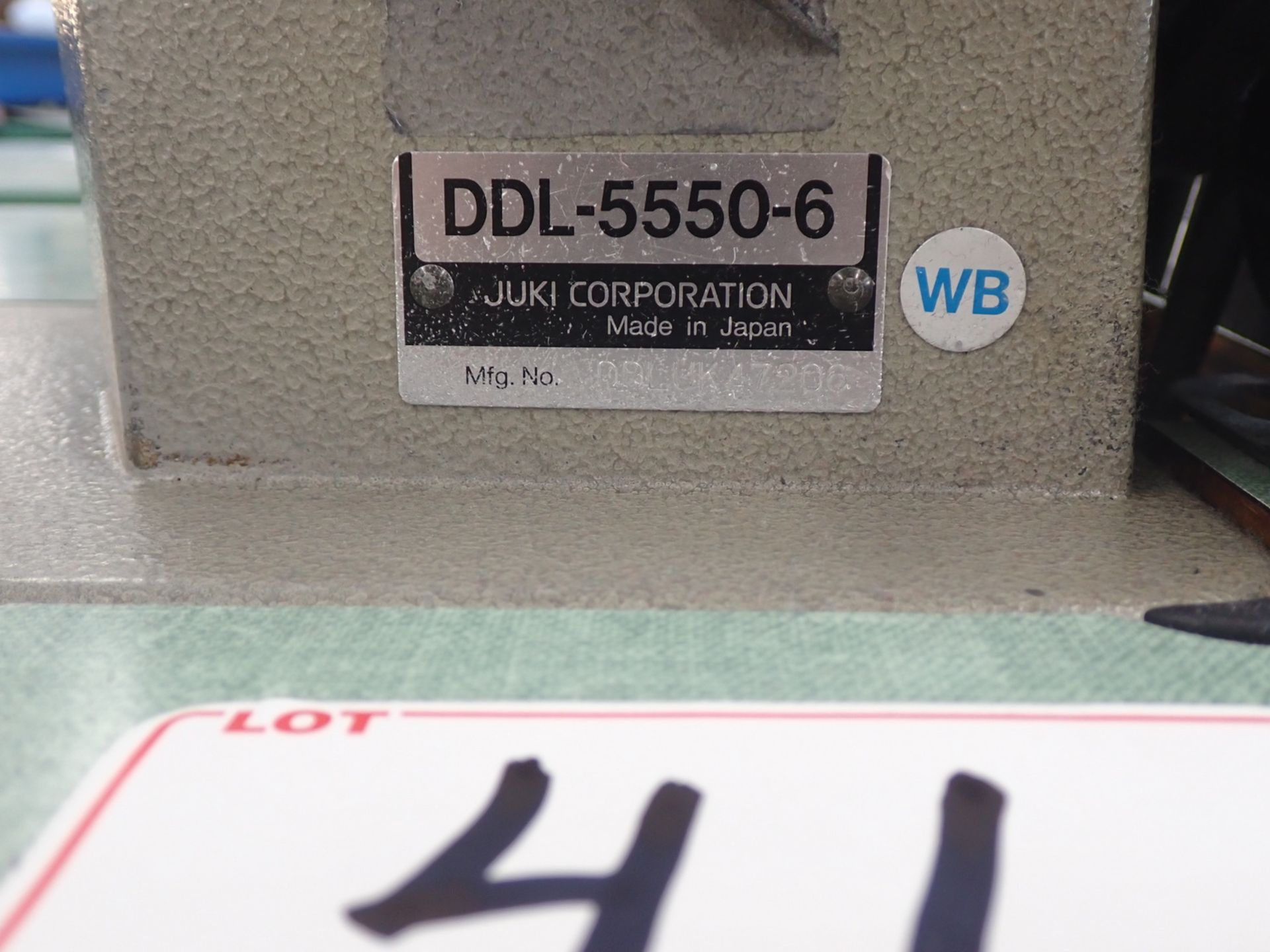 JUKI DDL-5550-6 SGLE NEEDLE MACHINE W/ SC120 CONTROLLER (220V) - Image 2 of 7