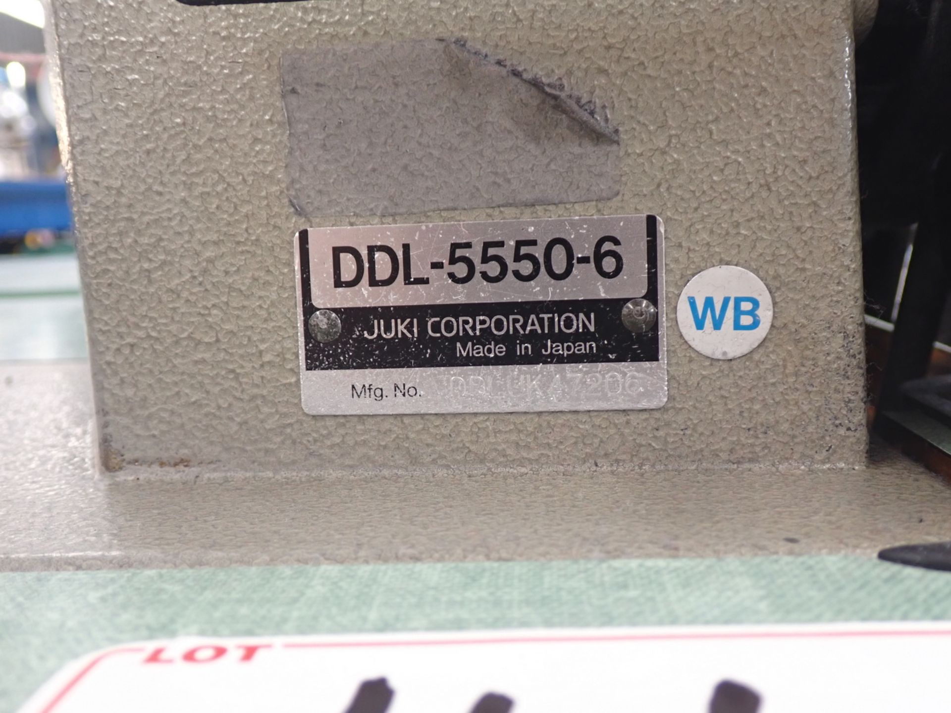 JUKI DDL-5550-6 SGLE NEEDLE MACHINE W/ SC120 CONTROLLER (220V) - Image 3 of 7