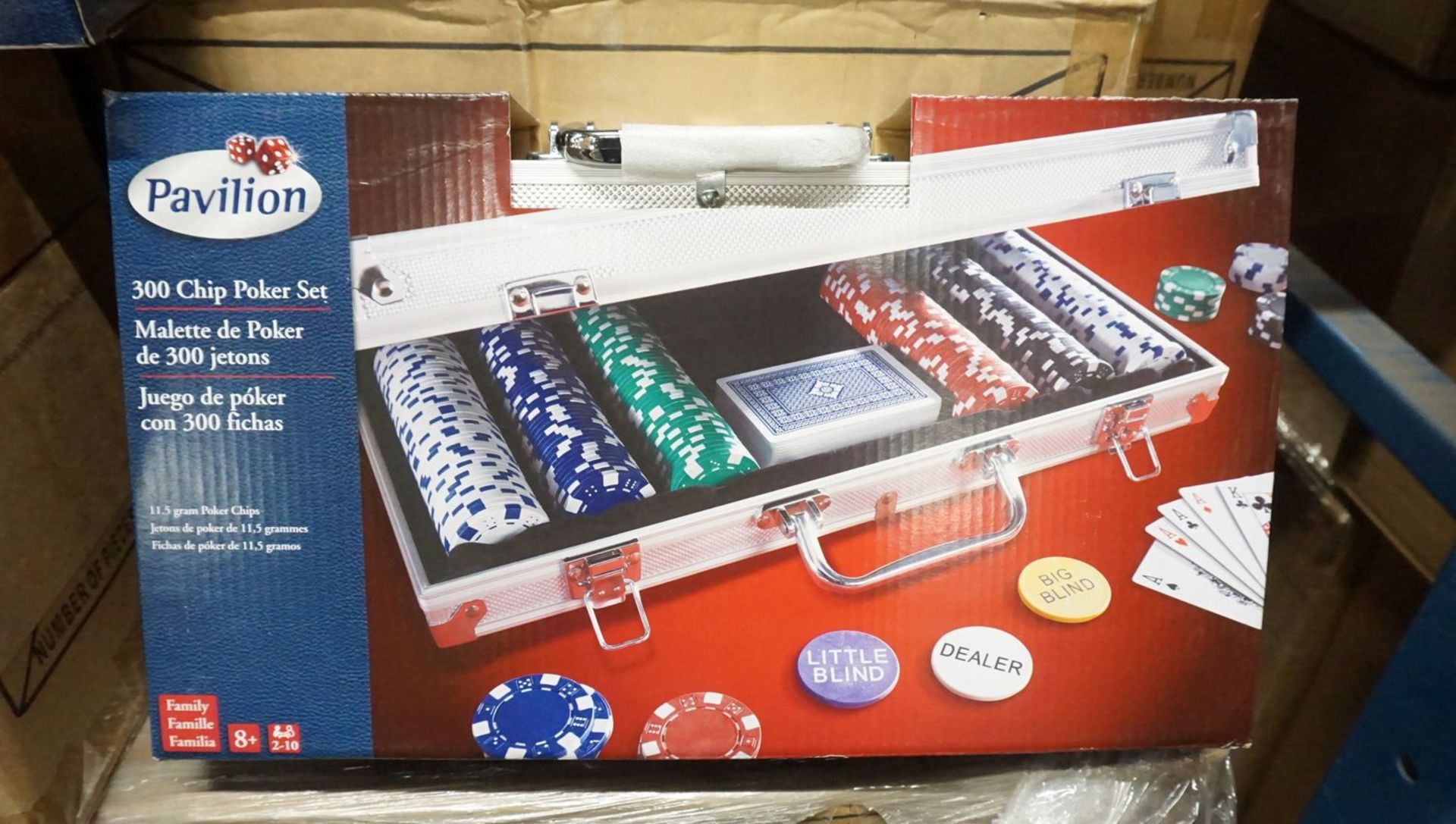 UNITS - PAVILION 300 CHIP POKER SETS (5 BOXES TOTAL)