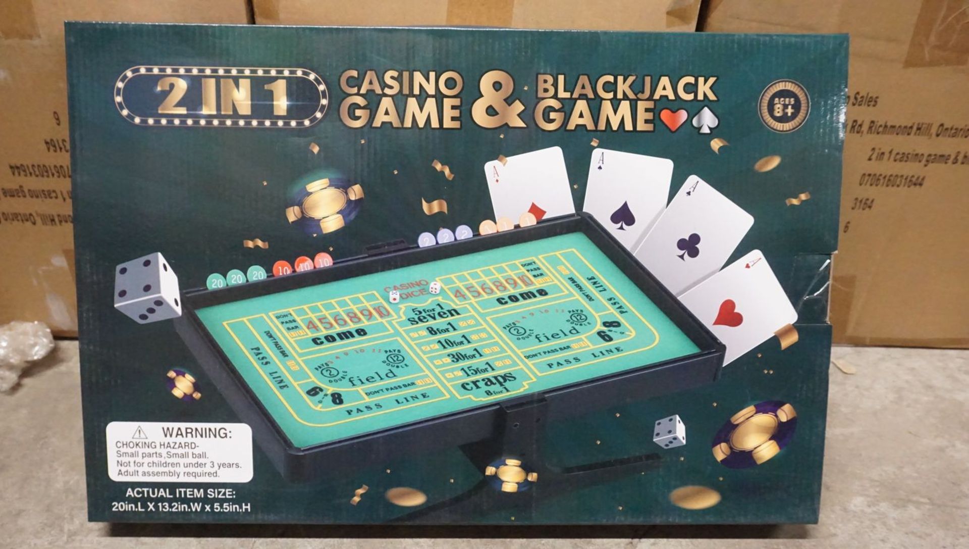 UNITS - CASINO 2-IN-1 BLACK JACK & CRAPS GAME TABLE - Image 2 of 2