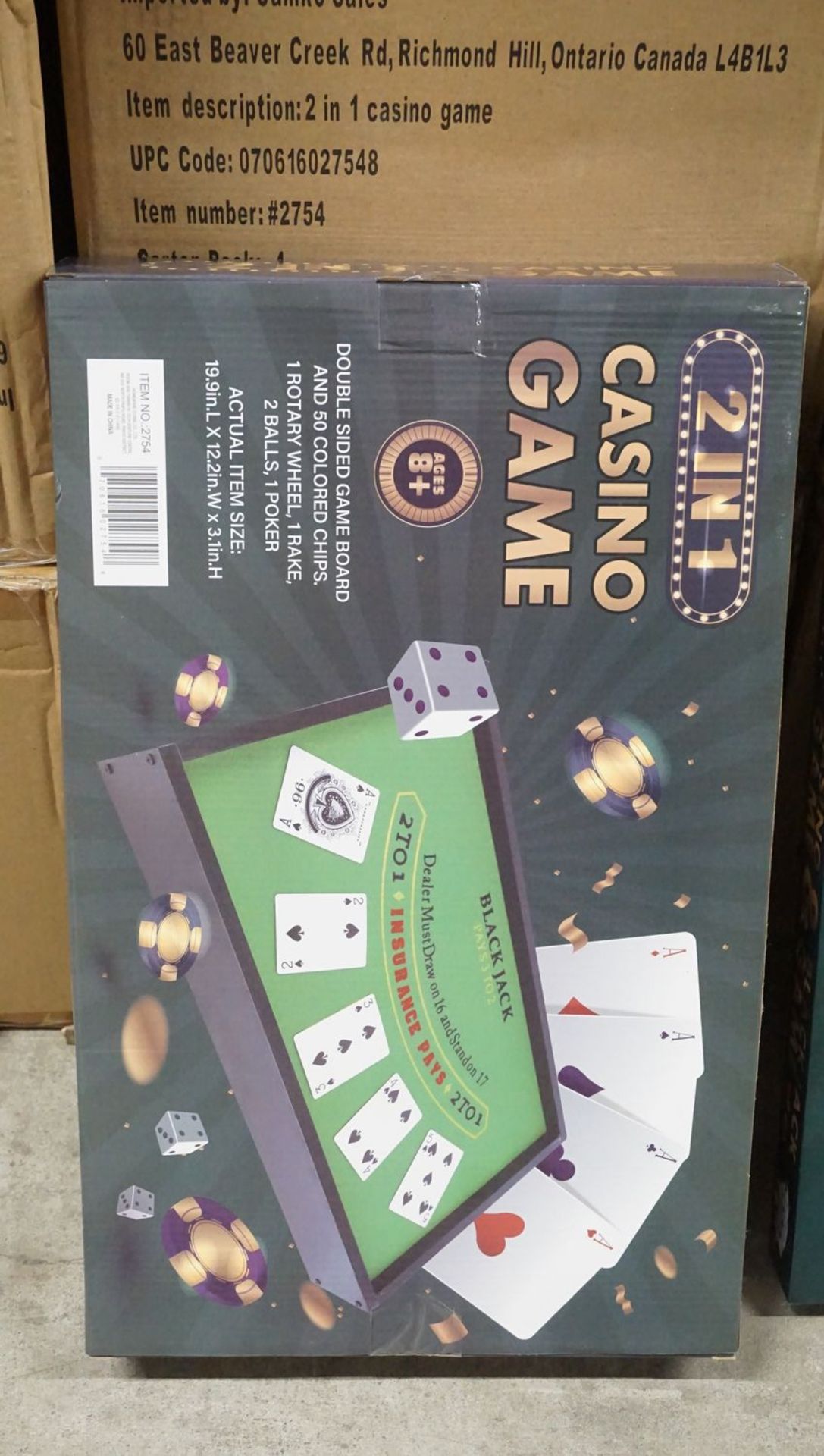 UNITS - CASINO 2-IN-1 BLACK JACK & CRAPS GAME TABLE - Image 2 of 2