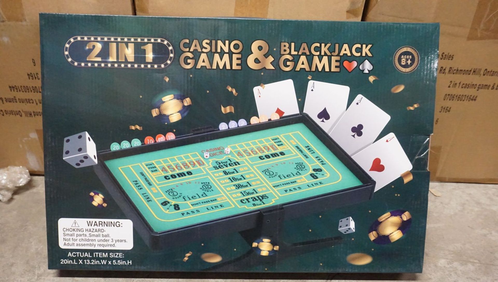 UNITS - CASINO 2-IN-1 BLACK JACK & CRAPS GAME TABLE