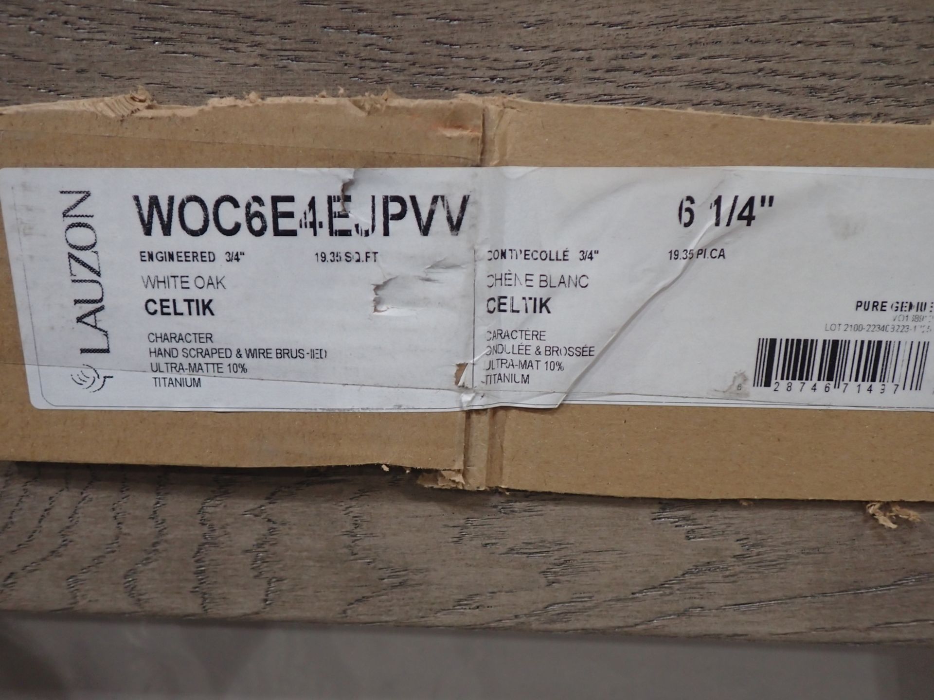 BOXES - WHITE OAK CELTIK 3/4" X 6.25" ENGINEERED HARDWOOD FLOORING (19.35 SQFT/BOX) - Image 2 of 3