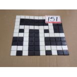 BOXES - BLK/WHITE 12 X 12 MOSAIC TILES (5 PCS/BOX)