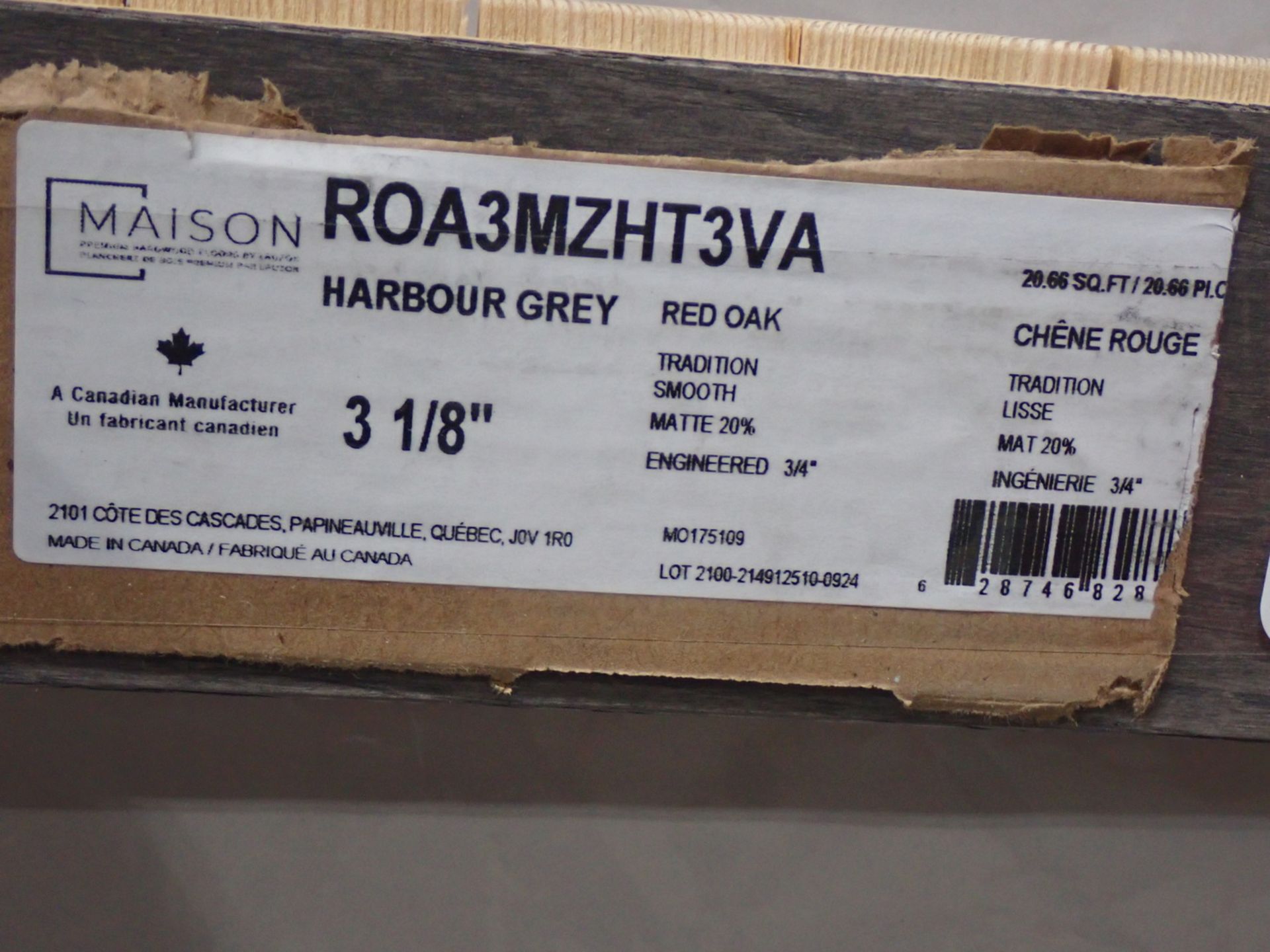 BOXES - RED OAK HARBOUR GREY 3-1/8" X 3/4" ENGINEERED HARDWOOD FLOORING (20.66 SQFT/BOX) - Image 2 of 3