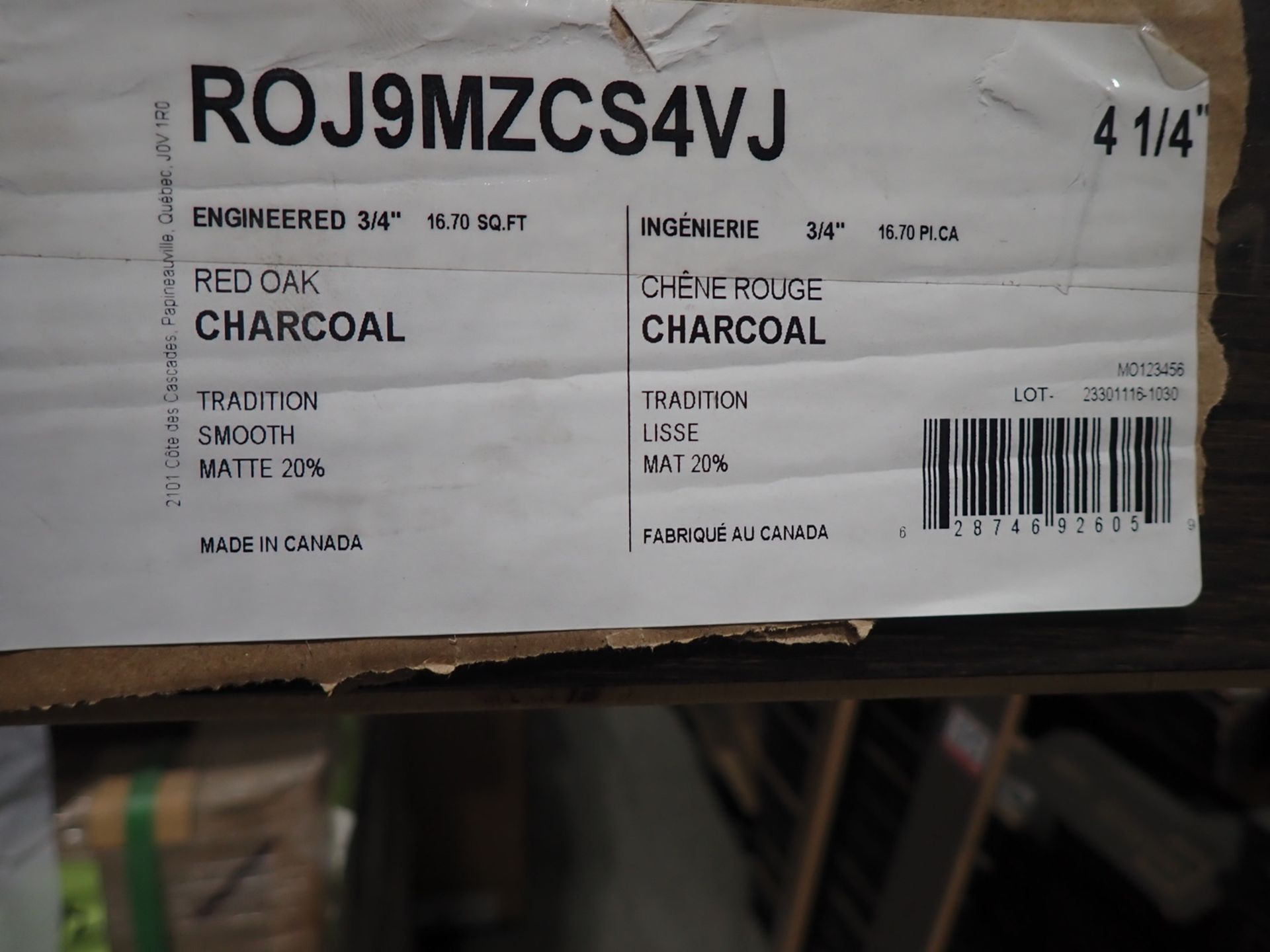 BOXES - RED OAK CHARCOAL 4.25" X 3/4" ENGINEERED HARDWOOD FLOORING (16.7 SQFT/BOX) (2 SKIDS) - Image 2 of 4