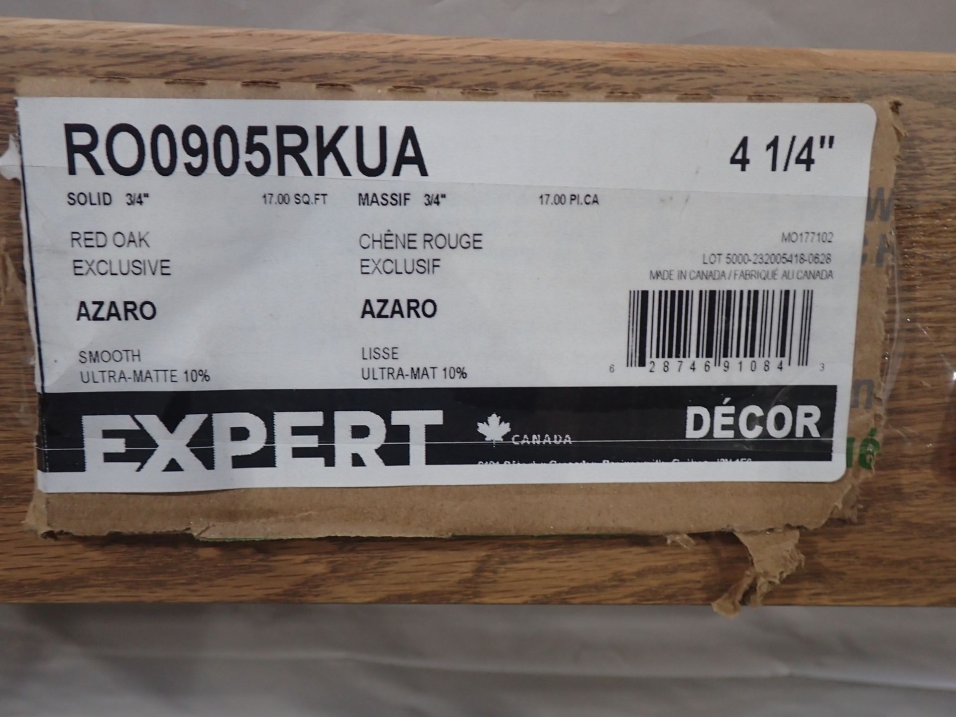 BOXES - RED OAK AZARO EXCLUSIVE 4.25" X 3/4" SOLID HARDWOOD FLOORING (17 SQFT/BOX) - Image 2 of 3