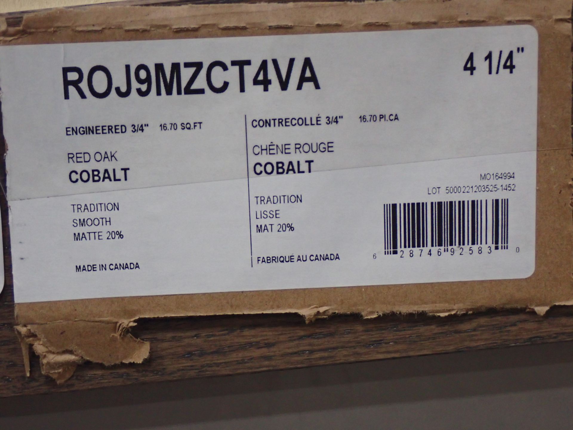 BOXES - RED OAK COBALT 3/4" X 4.25" ENGINEERED HARDWOOD FLOORING (16.7 SQFT/BOX) - Image 2 of 3