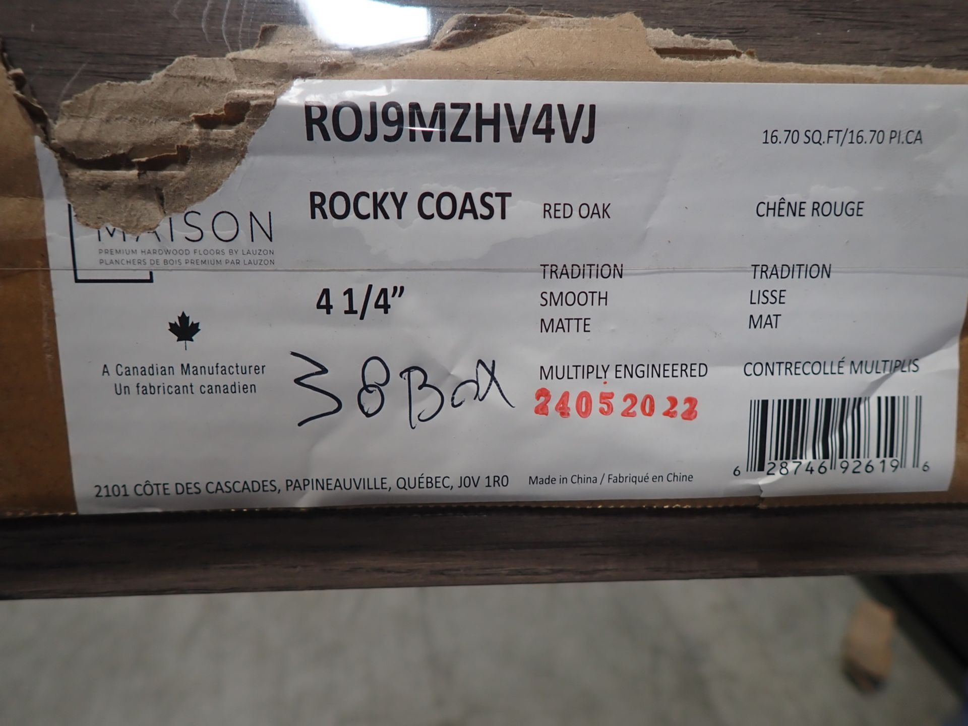 BOXES - RED OAK ROCKY COAST 4.25" X 3/4" ENGINEERED HARDWOOD FLOORING (16.7 SQFT/BOX) - Image 2 of 3