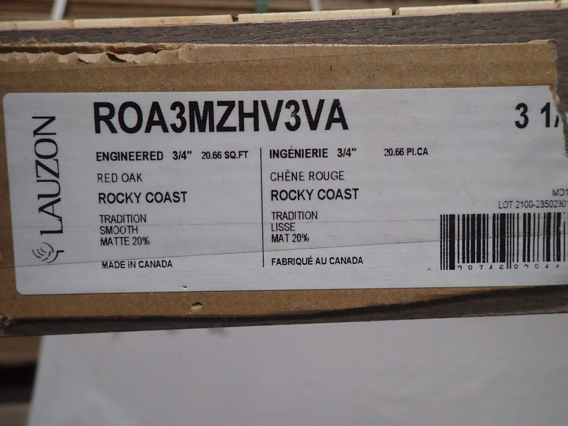 BOXES - RED OAK ROCKY COAST 3/4" X 3.25" ENGINEERED HARDWOOD FLOORING (20.86 SQFT/BOX) (2 SKIDS) - Image 2 of 4