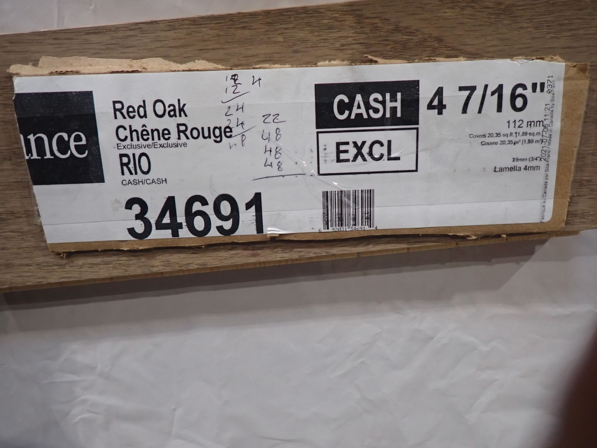 BOXES - RED OAK RIO 4-7/16" ENGINEERED HARDWOOD FLOORING (20.35 SQFT/BOX) - Image 2 of 4