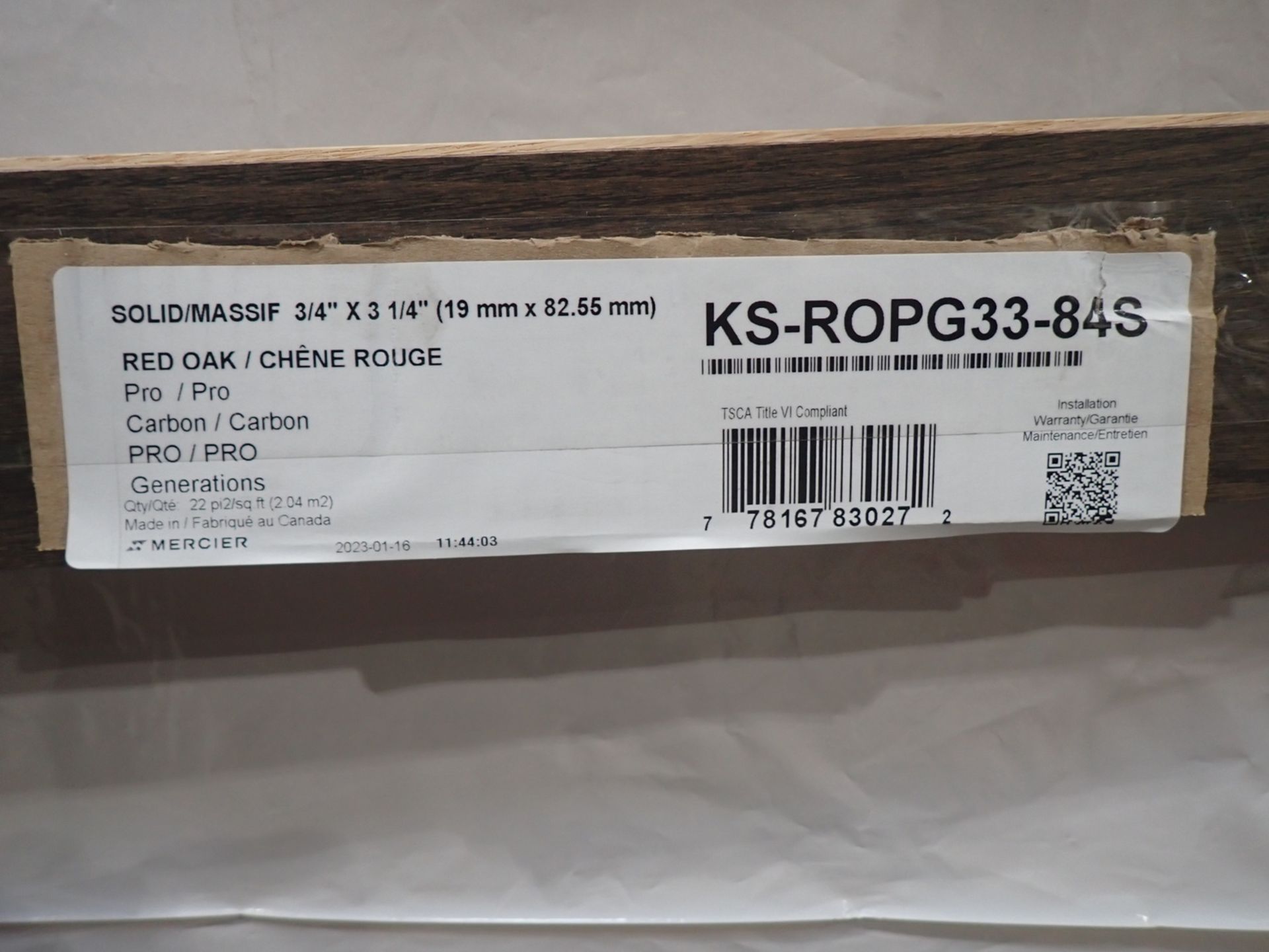 BOXES - RED OAK 3-1/4 X 3/4" ENGINEERED HARDWOOD FLOORING (21.95 SQFT/BOX) - Image 2 of 3