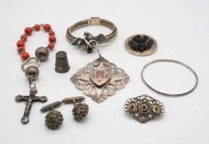 Sammlung antiker Silberschmuck 9 Tlg.