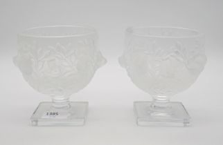 Rene Lalique, Wingen sur Moder: 2 Vasen/Bowls "Elisabeth"