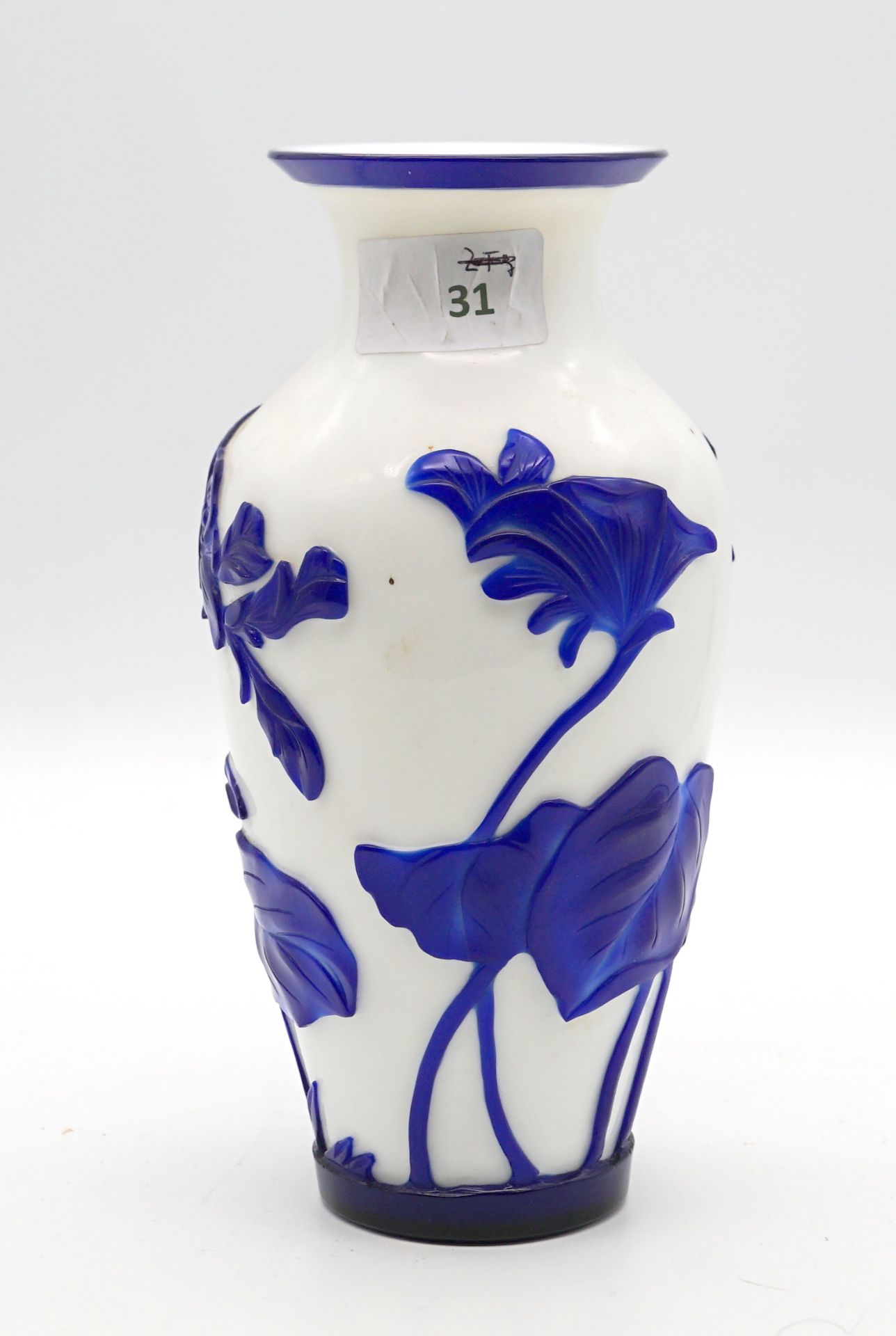 Peking Glas Vase. Wasserlilien - Bild 2 aus 2