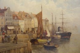 Wagner, Karl Theodor: belebte Rotterdamer Hafenszene