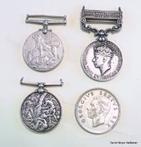 4 Medaillen als Orden: Indien 1895-1952 Sterling