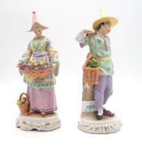Sitzendorf, Porzellanmanufaktur Thüringen: Chinese und Chinesin bei der Obsternte