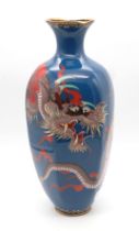 Cloissonné Vase mit Jap. Luftdrachen - Meiji Period